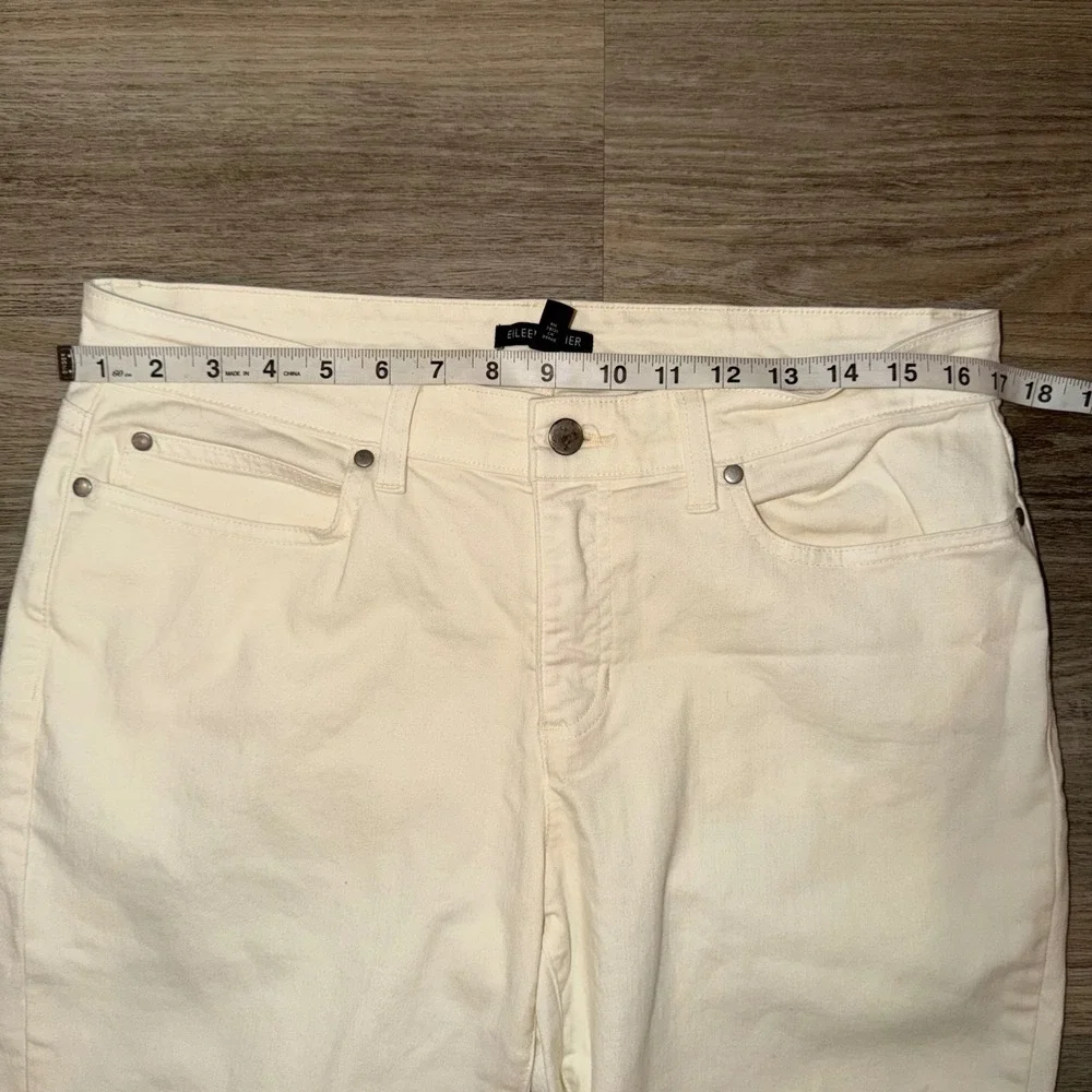 Eileen Fisher‎ Organic Cotton Jeans Womens 12 Undyed Straight Leg Denim
